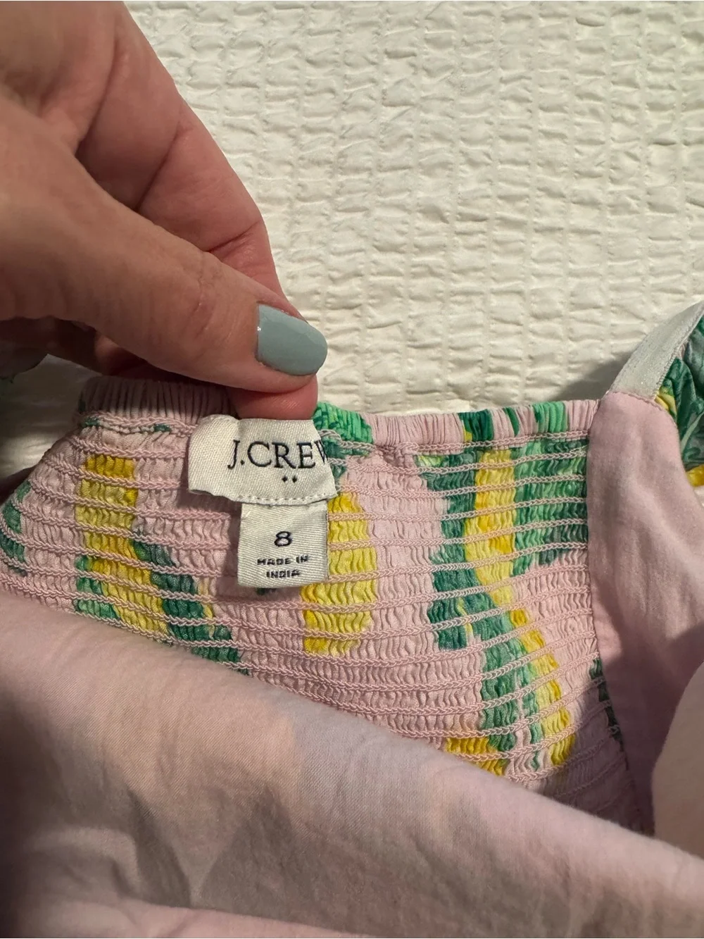 J. Crew Pink Lemon-Print Tie-Shoulder Sundress